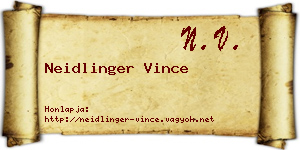Neidlinger Vince névjegykártya